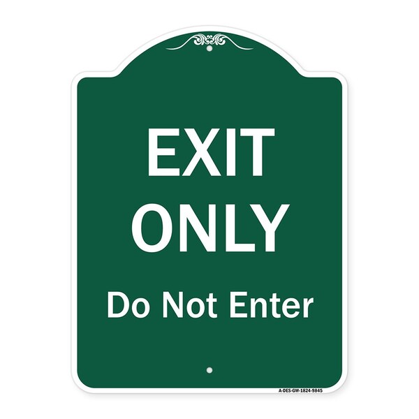 Exit Only Do Not Enter Heavy-Gauge Aluminum Architectural Sign, 24" H, GW-1824-9845